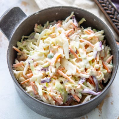 creamy coleslaw in a bowl