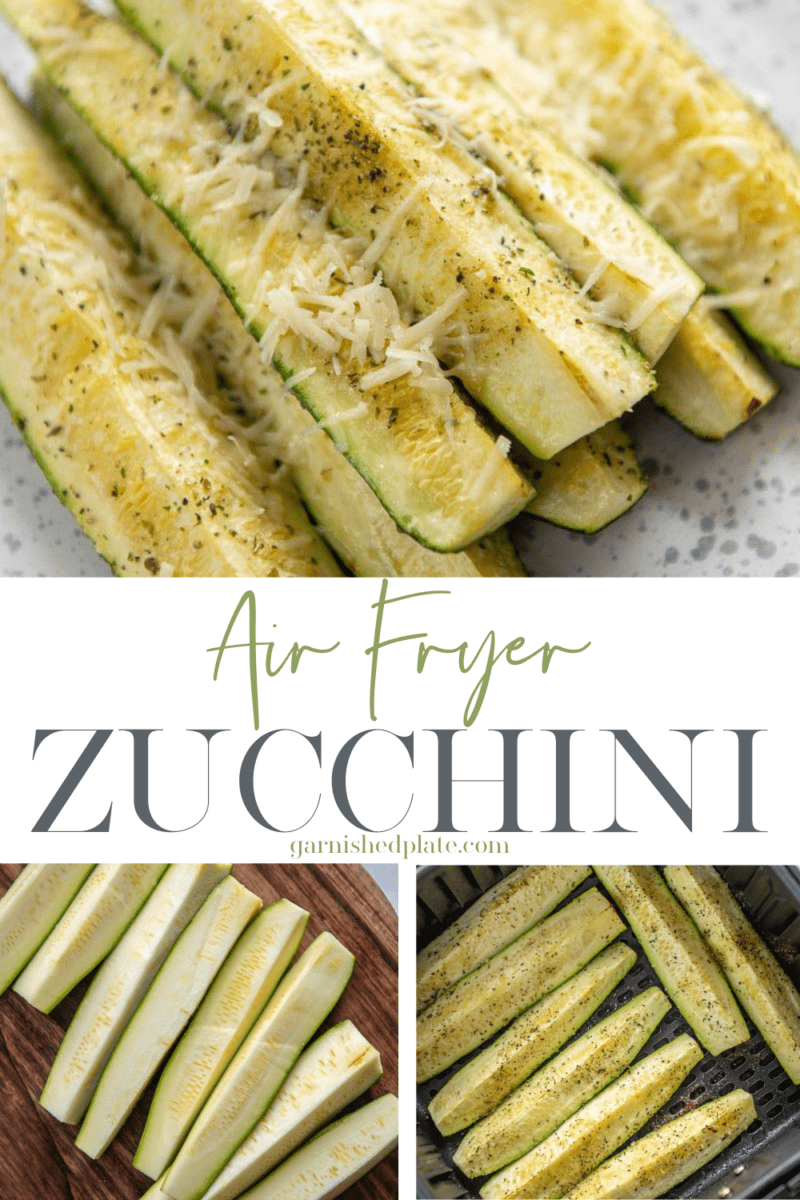 Air Fryer Zucchini Garnished Plate