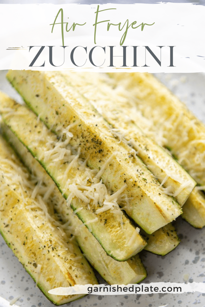 Air Fryer Zucchini Garnished Plate