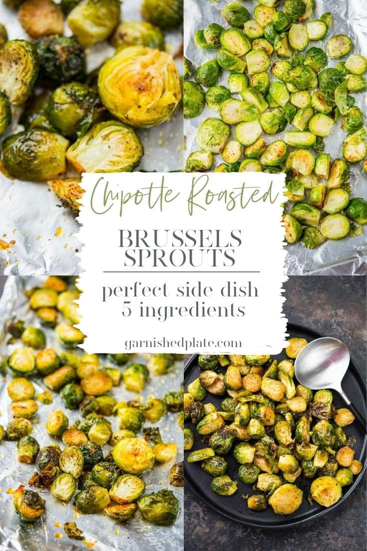 Chipotle Roasted Brussels Sprouts Garnished Plate