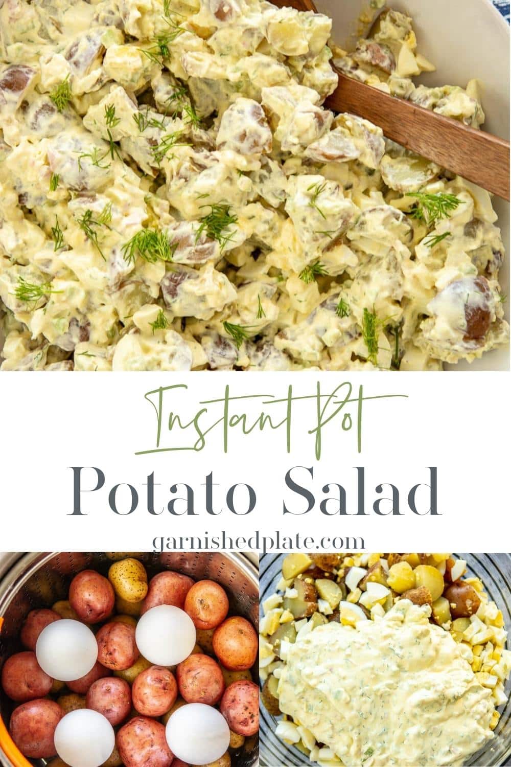 Instant Pot Potato Salad - Garnished Plate