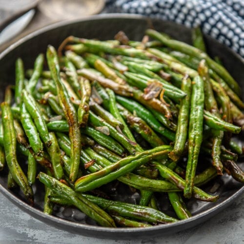 Air Fryer Green Beans - Garnished Plate