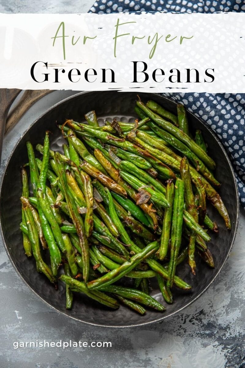 Air Fryer Green Beans - Garnished Plate