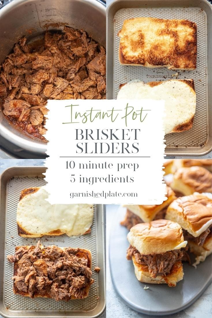 Instant Pot Brisket Sliders Garnished Plate