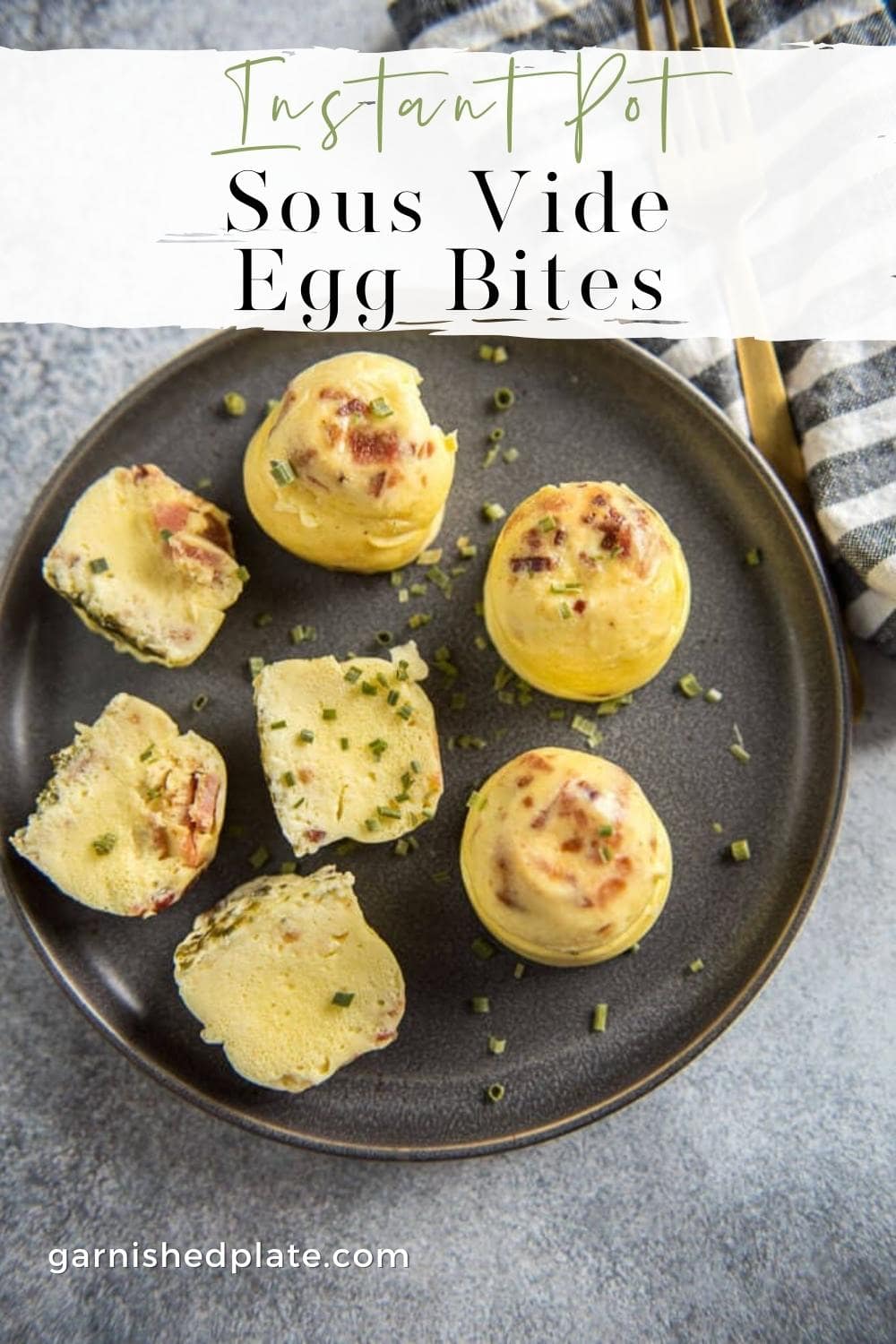Instant Pot Sous Vide Egg Bites Garnished Plate