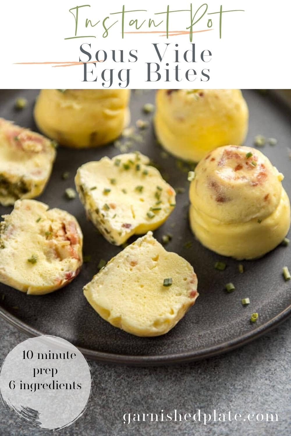 Instant Pot Sous Vide Egg Bites Garnished Plate