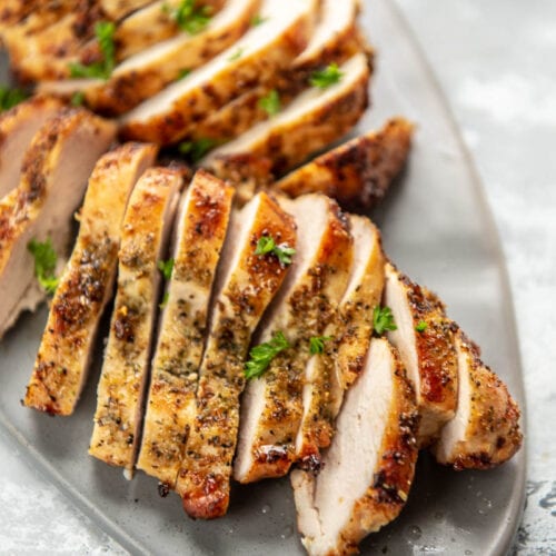 Air Fryer Turkey Breast - Garnished Plate