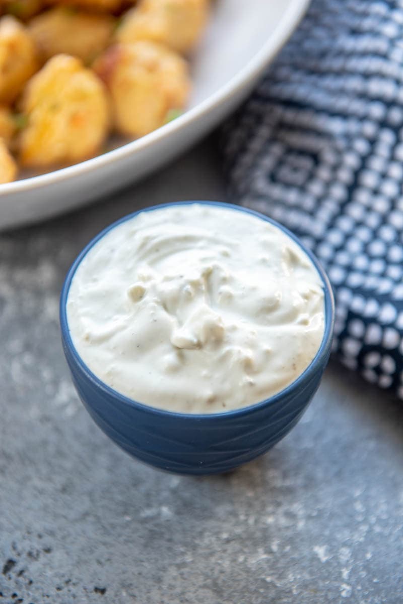 close up of blue cheese dip
