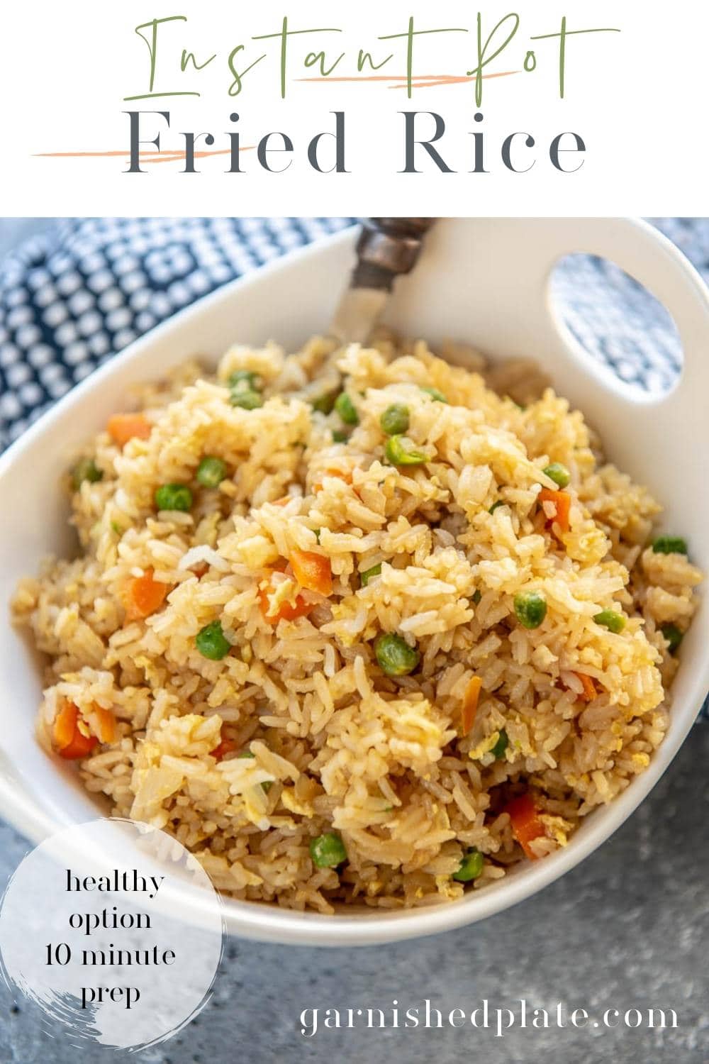 Instant Pot Fried Rice - Garnished Plate