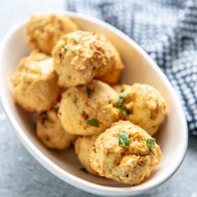 air fryer hush puppies in a bowl