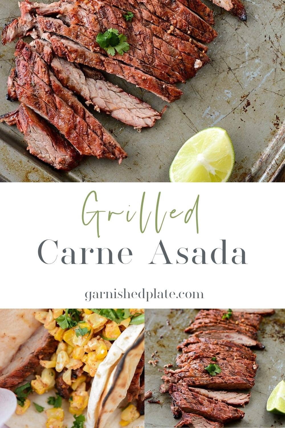 How to make Carne Asada on the Grill - Garnished Plate