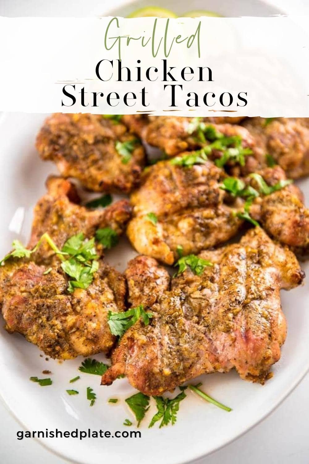 Grilled Chicken Street Tacos Garnished Plate