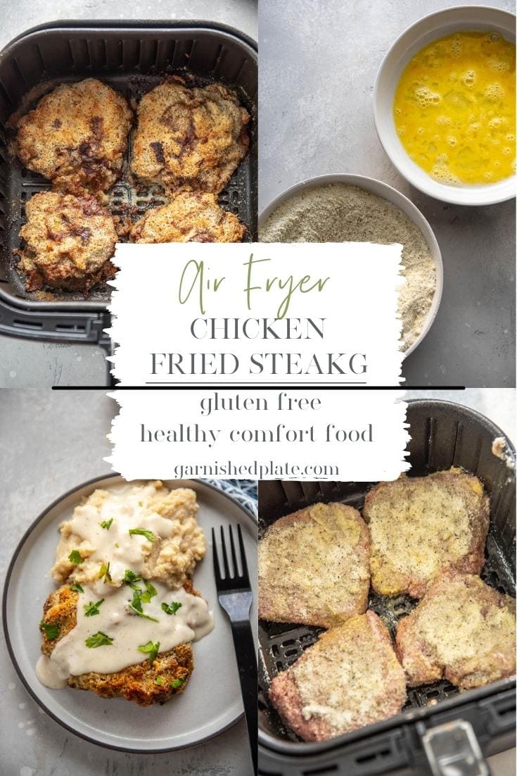 Air Fryer Chicken Fried Steak - Garnished Plate