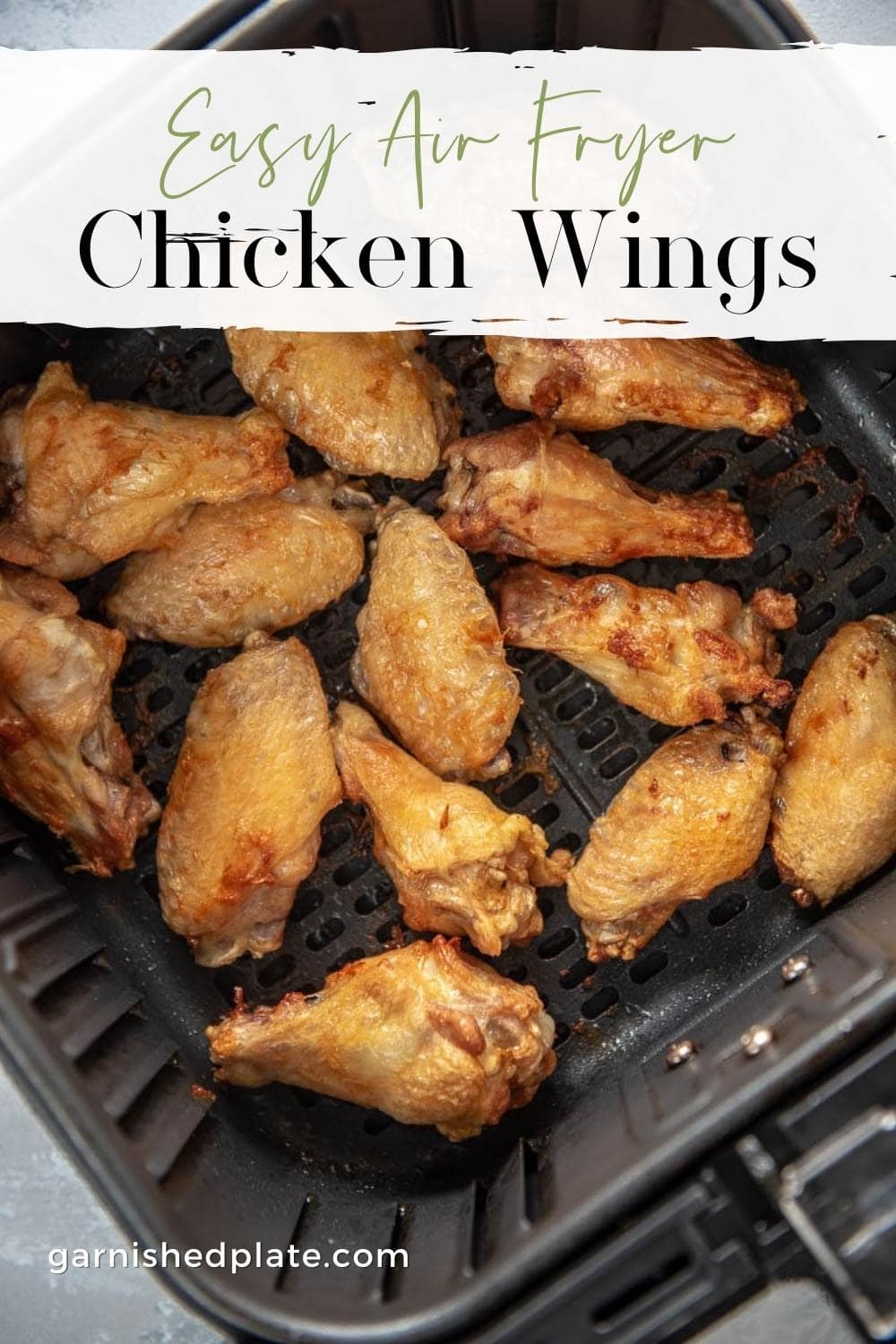 Easy Air Fryer Chicken Wings - Garnished Plate