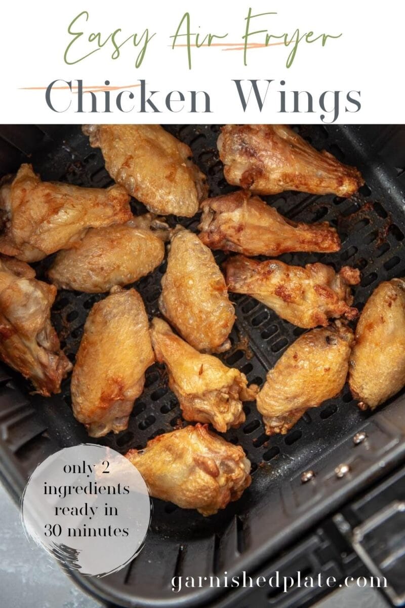 Easy Air Fryer Chicken Wings - Garnished Plate