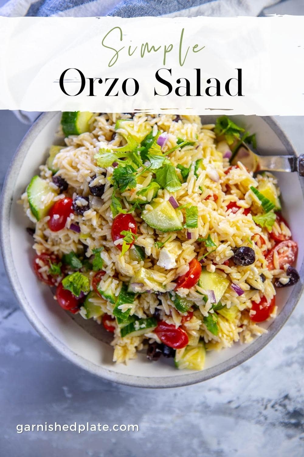 Orzo Salad - Garnished Plate