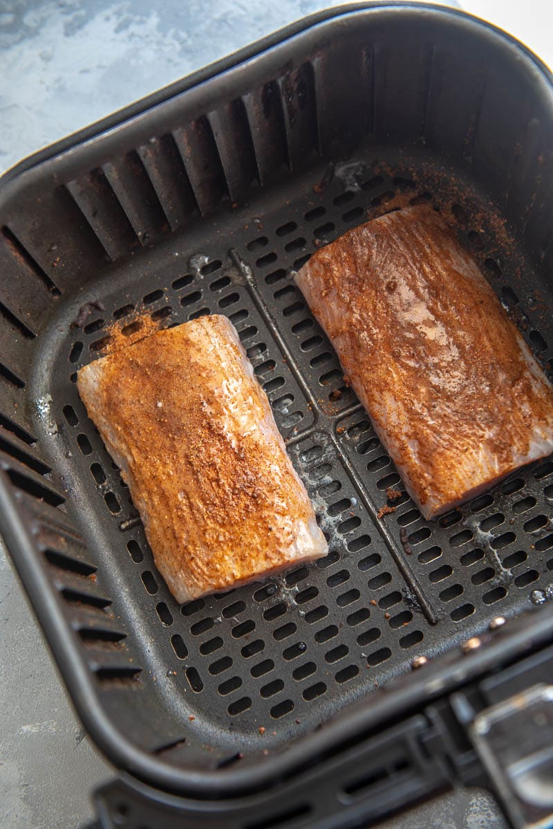 raw mahi mahi in an air fryer