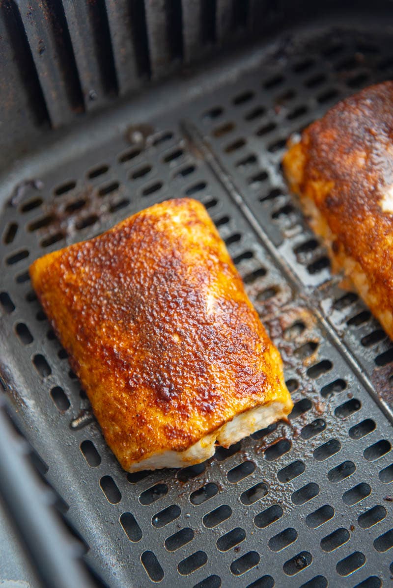 cooked mahi mahi in an air fryer