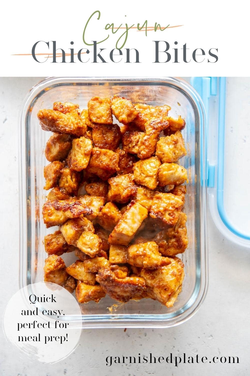 Cajun Chicken Bites Garnished Plate