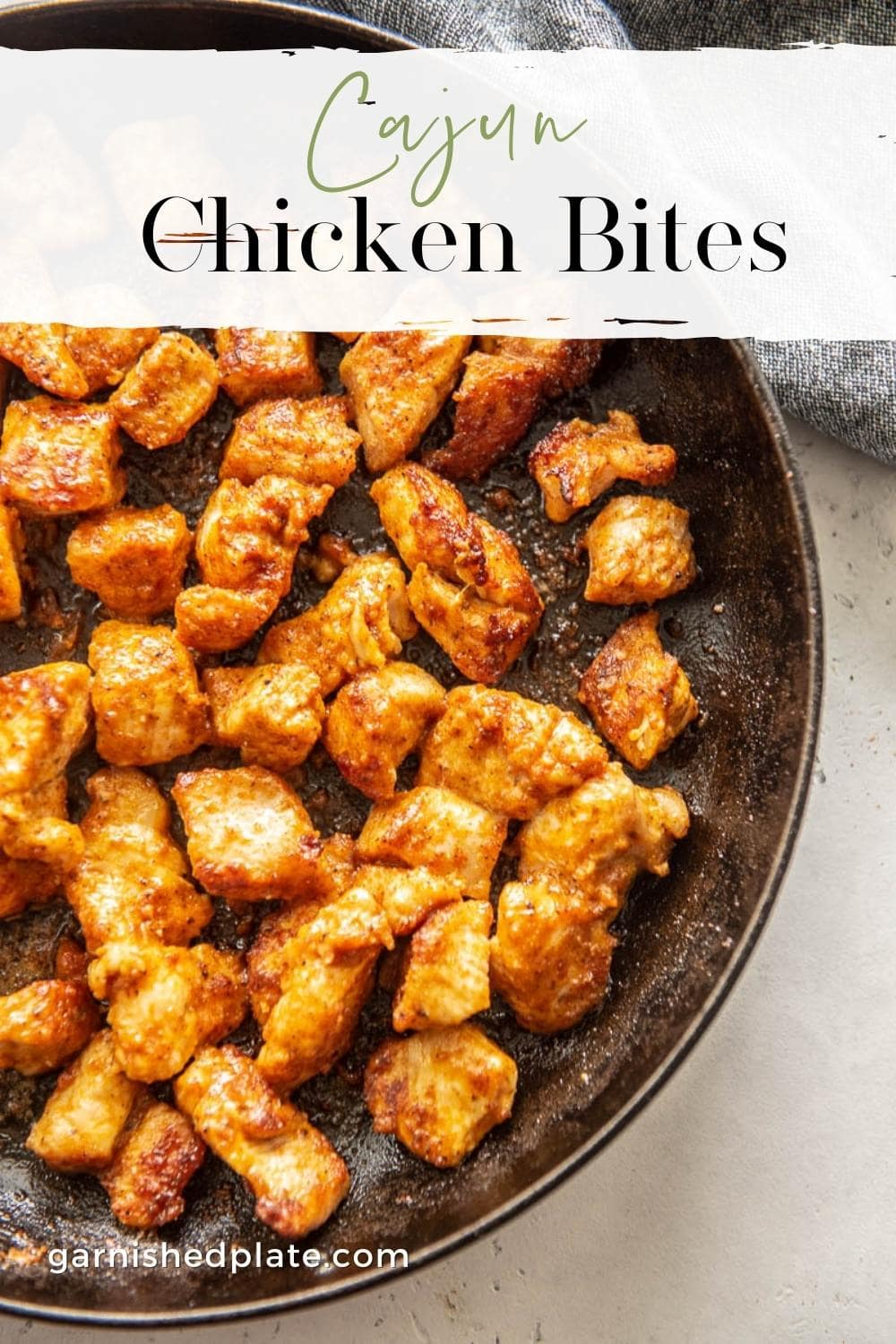 Cajun Chicken Bites - Garnished Plate