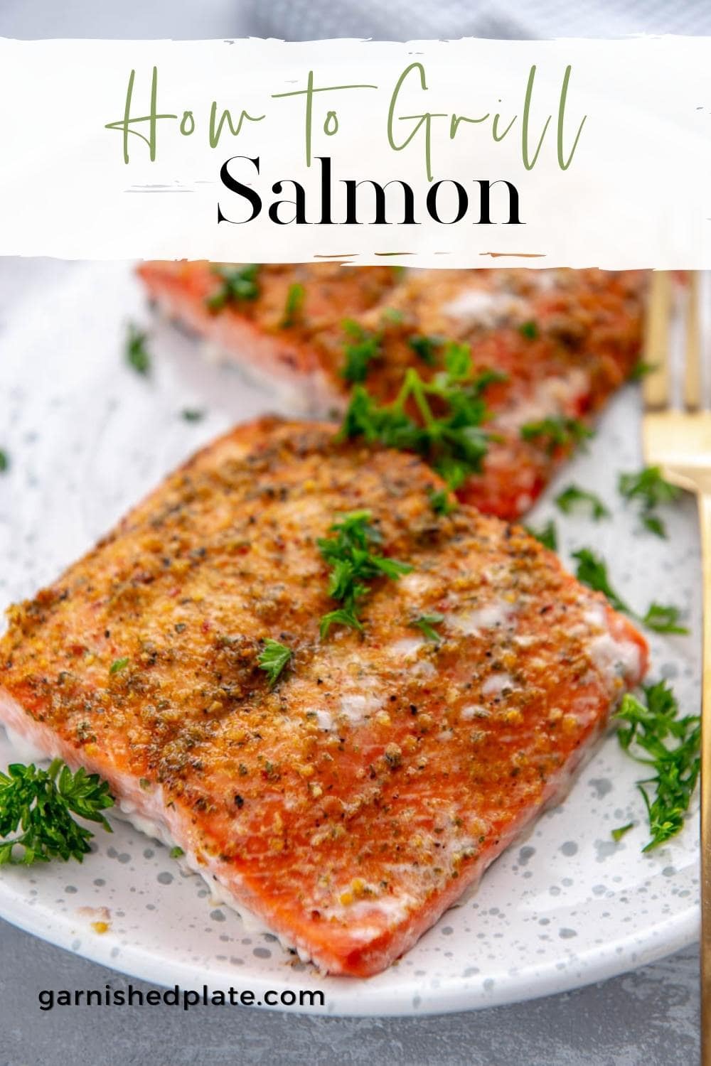 How to Grill Salmon - Garnished Plate