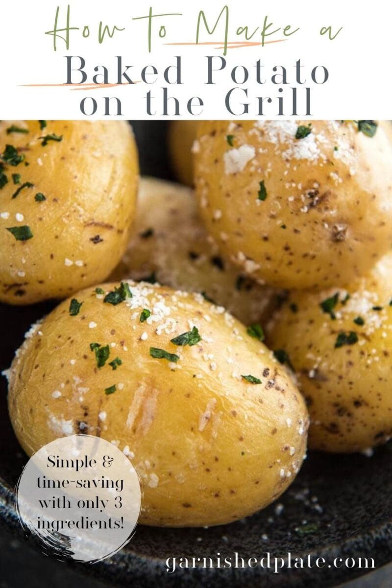 How to Make a Baked Potato on the Grill - Garnished Plate