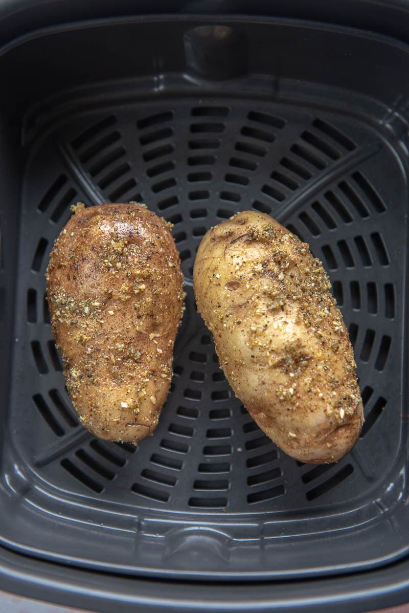 potatoes with seasoning ready to cook in air fryer