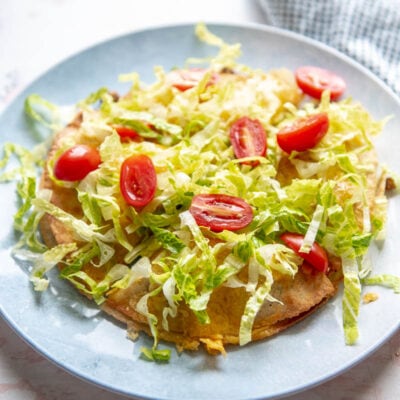 mexican pizza on a plate