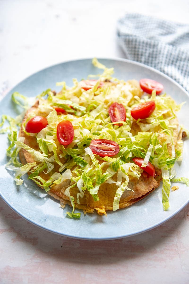 mexican pizza on a plate