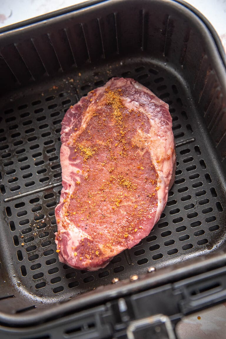 Air Fryer Ribeye Garnished Plate