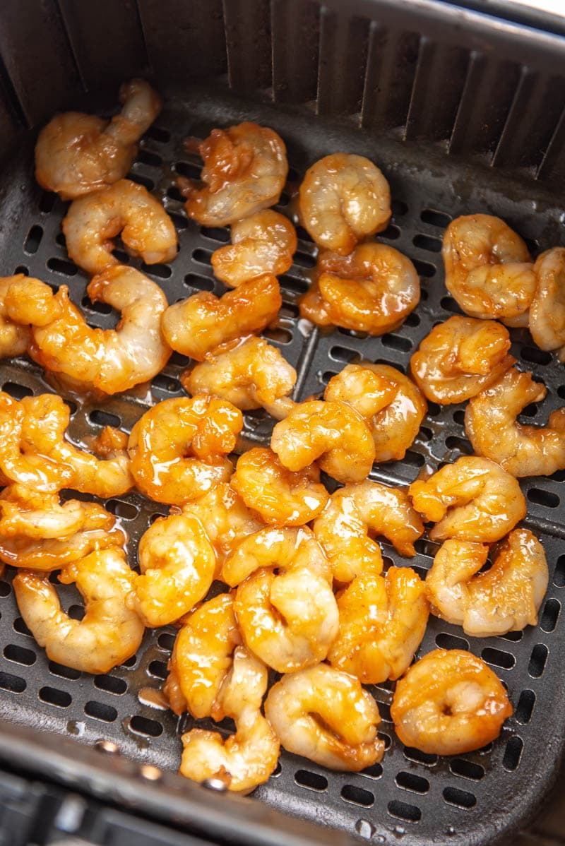 marinated sriracha shrimp in an air fryer 