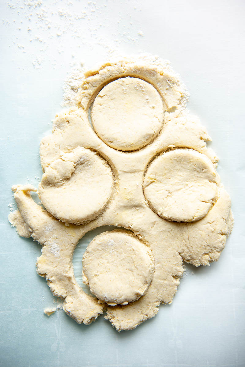 pot pie dough with circles cut out