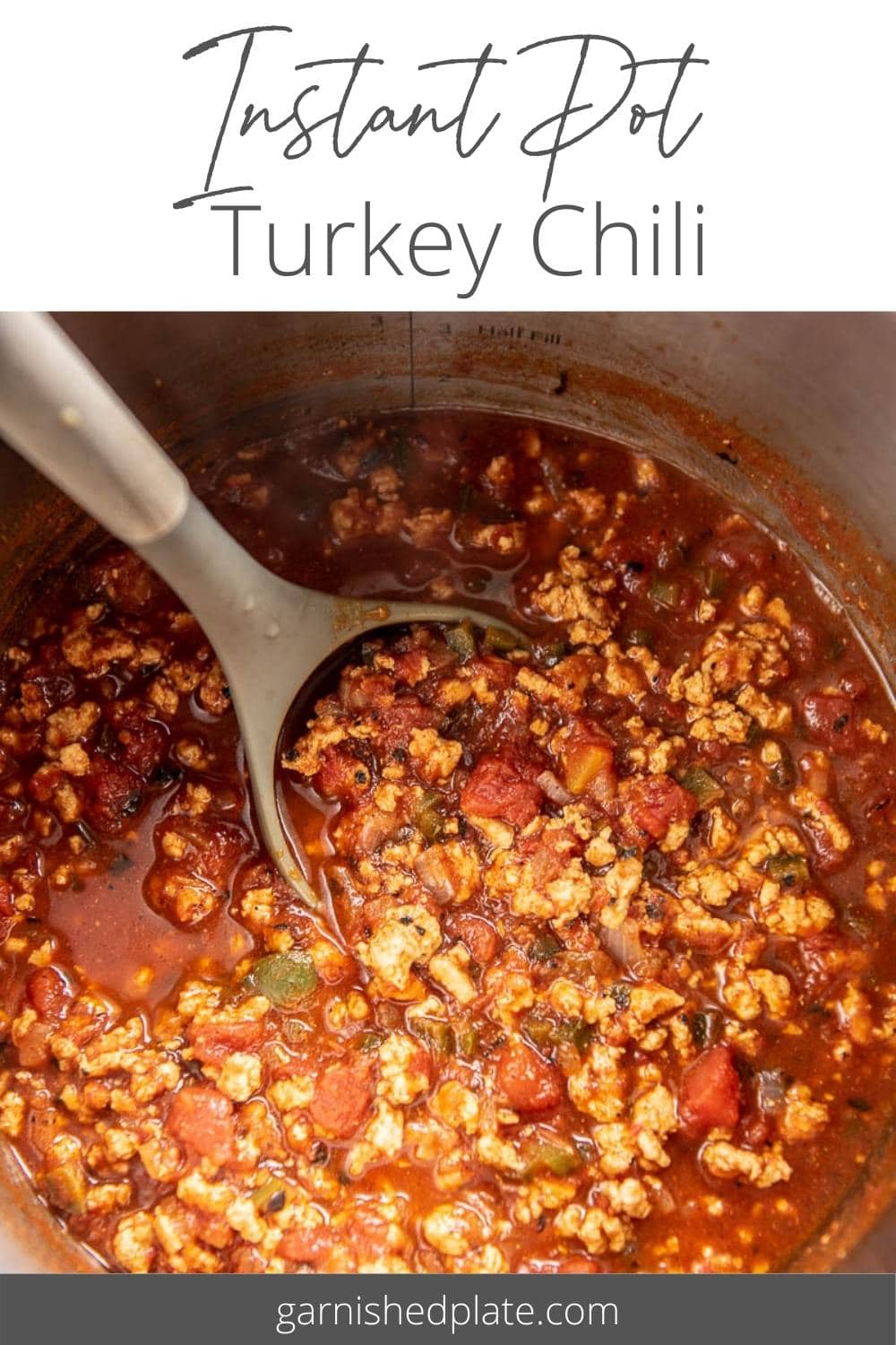 Instant Pot Turkey Chili - Garnished Plate