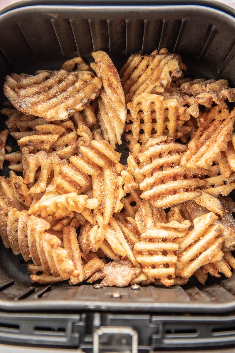 Air Fryer Waffle Fries - Garnished Plate