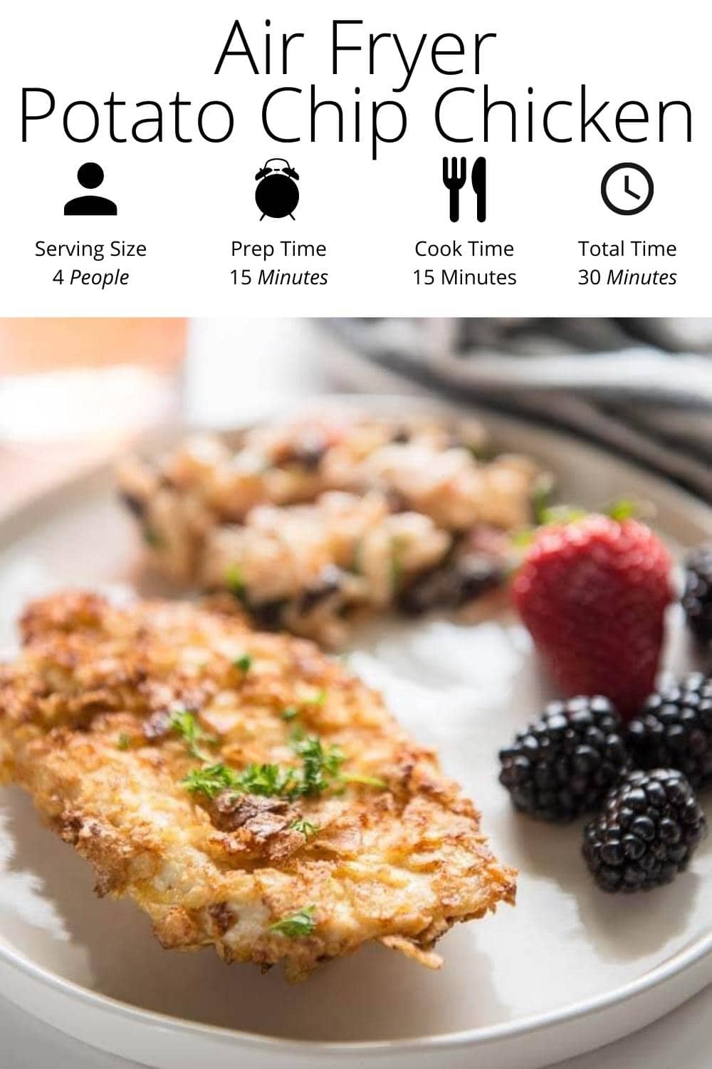 Air Fryer Potato Chip Chicken Garnished Plate