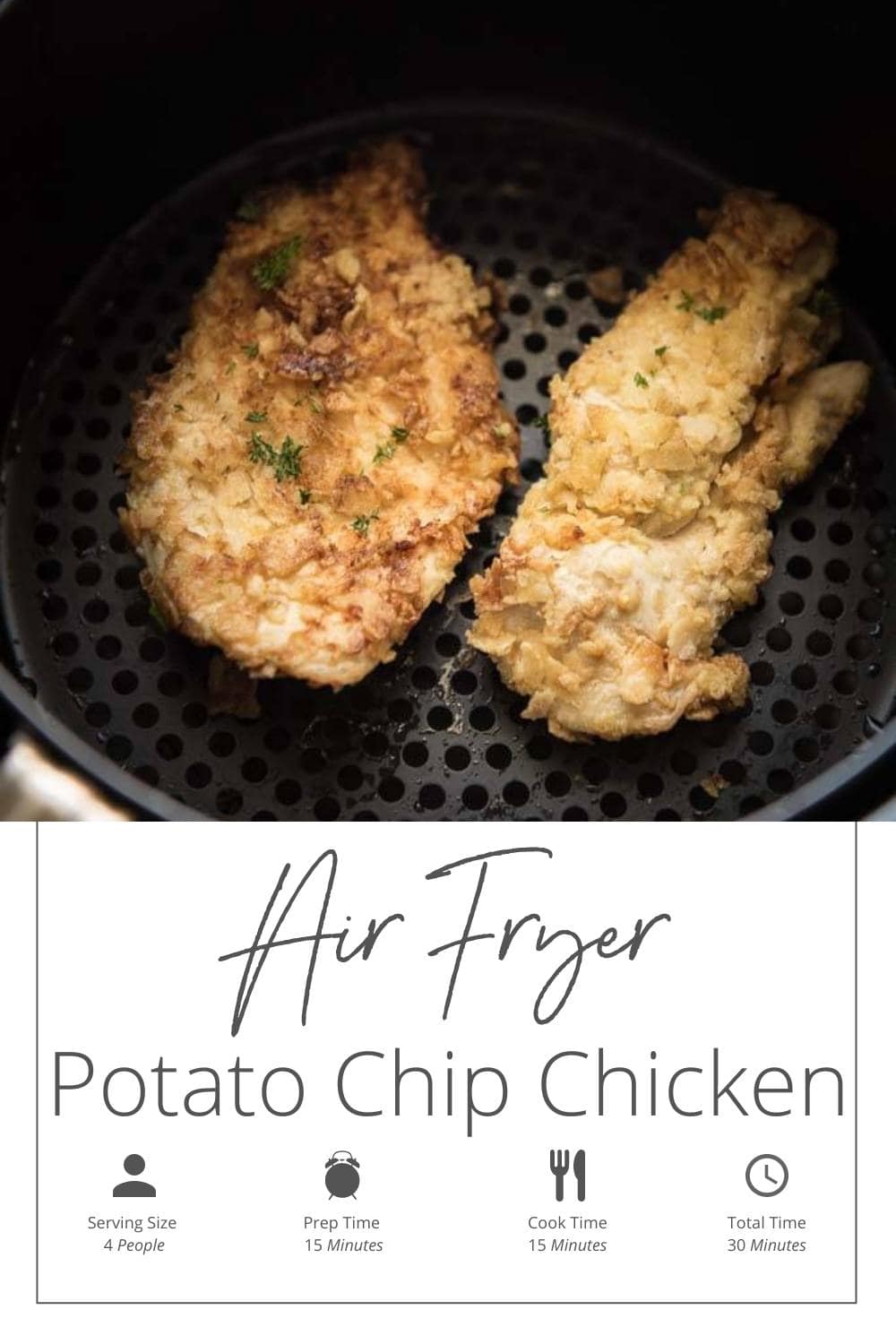 Air Fryer Potato Chip Chicken Garnished Plate