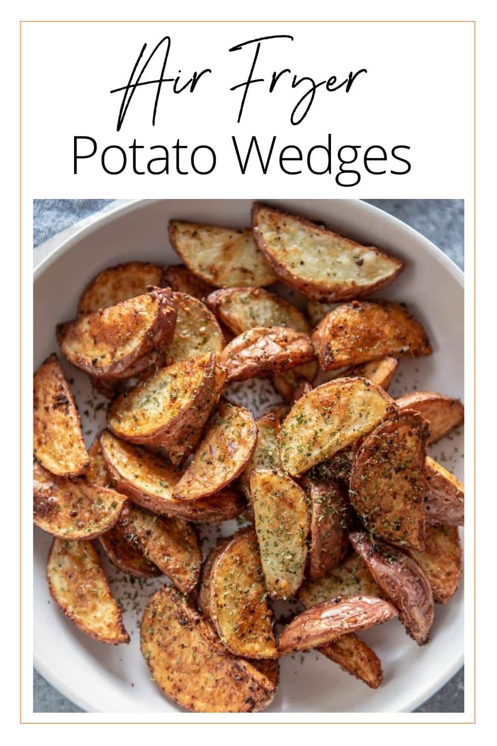 air-fryer-potato-wedges-garnished-plate