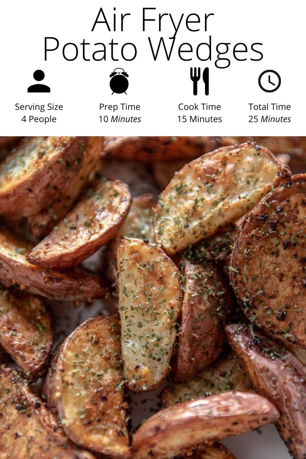 Air Fryer Potato Wedges - Garnished Plate