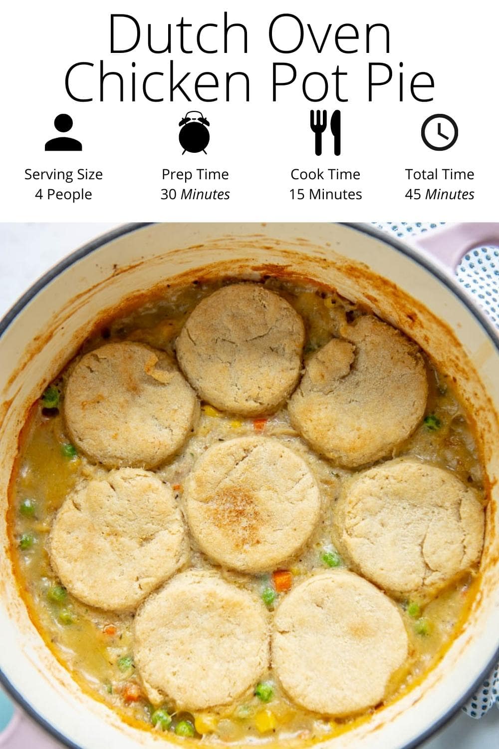 Dutch Oven Chicken Pot Pie {GlutenFree} Garnished Plate