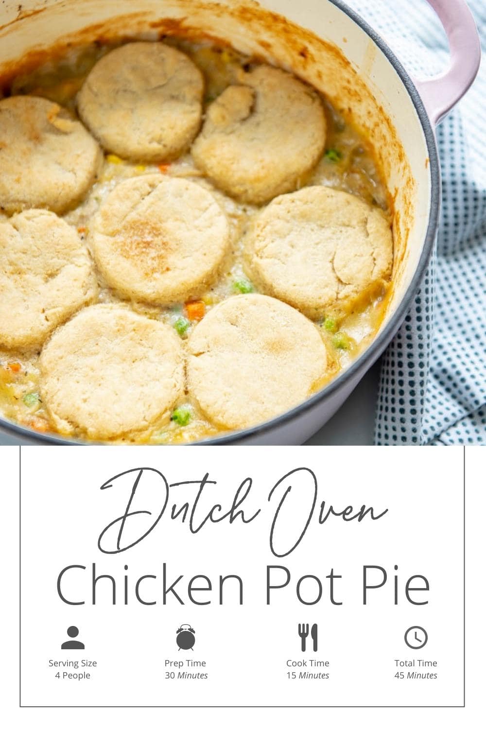 Dutch Oven Chicken Pot Pie {GlutenFree} Garnished Plate