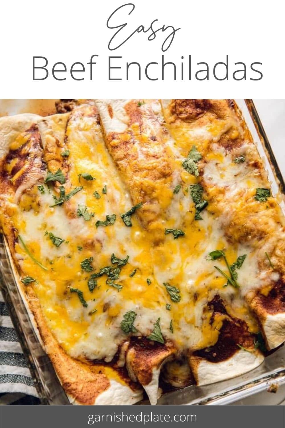 Easy Beef Enchiladas - Garnished Plate