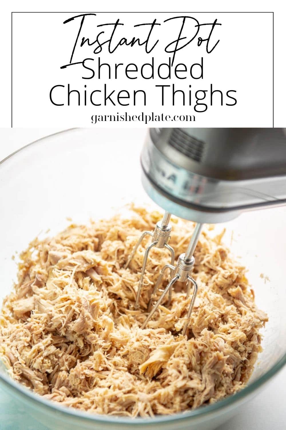 instant-pot-shredded-chicken-thighs-garnished-plate