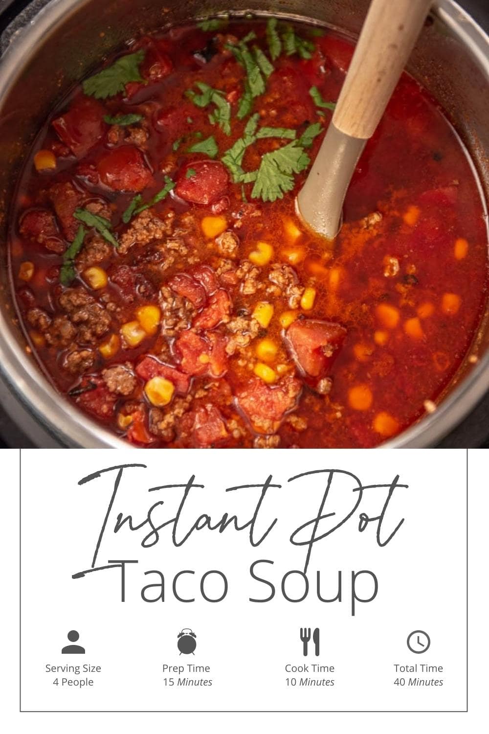 Instant Pot Taco Soup - Garnished Plate