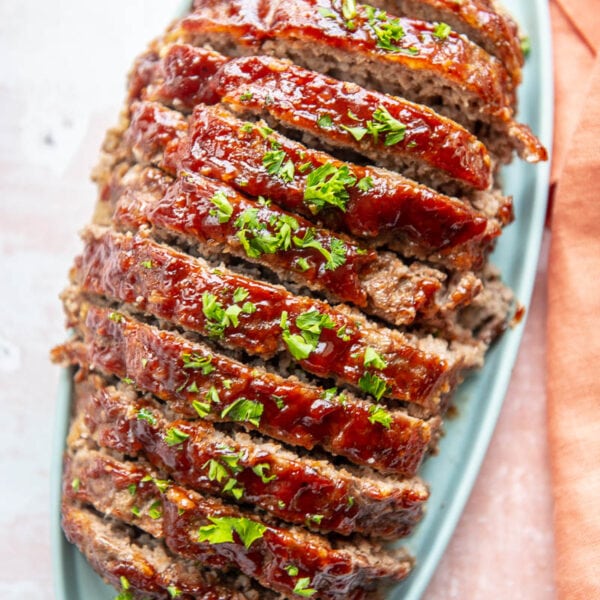 Easy Gluten Free Meatloaf - Garnished Plate