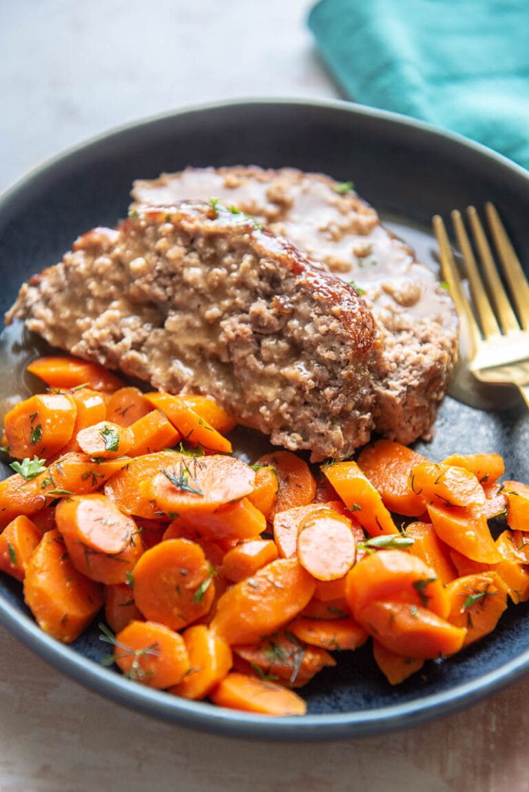 Easy Gluten Free Meatloaf - Garnished Plate