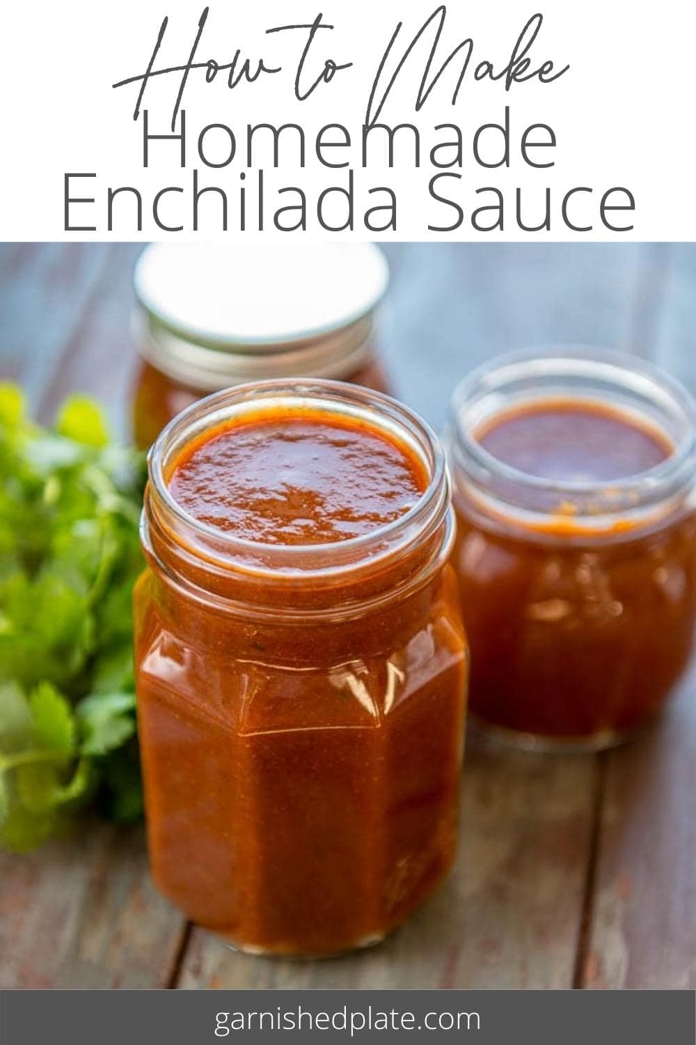 How to Make Homemade Enchilada Sauce Garnished Plate