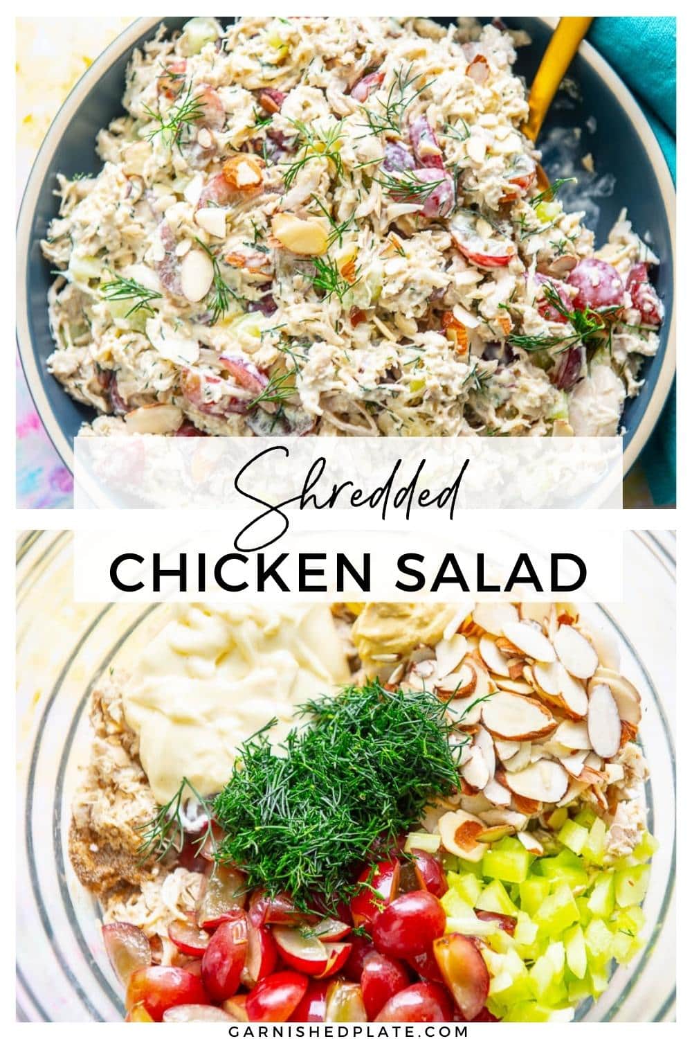 Shredded Chicken Salad - Garnished Plate