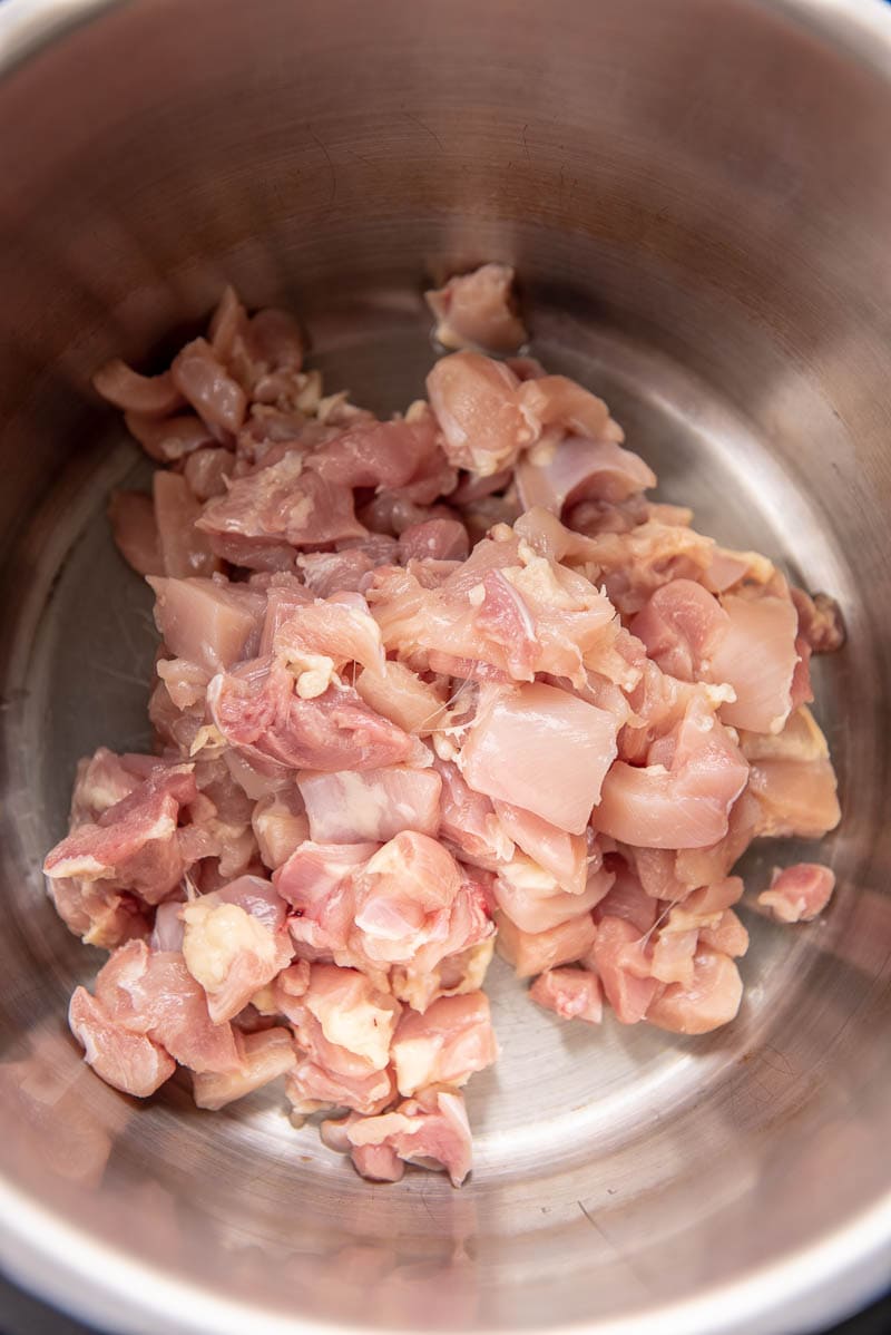 raw chopped chicken in Instant Pot
