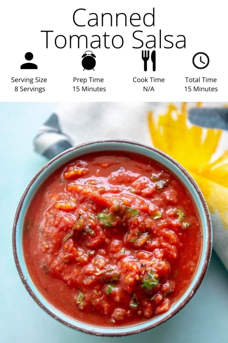Canned Tomato Salsa - Garnished Plate