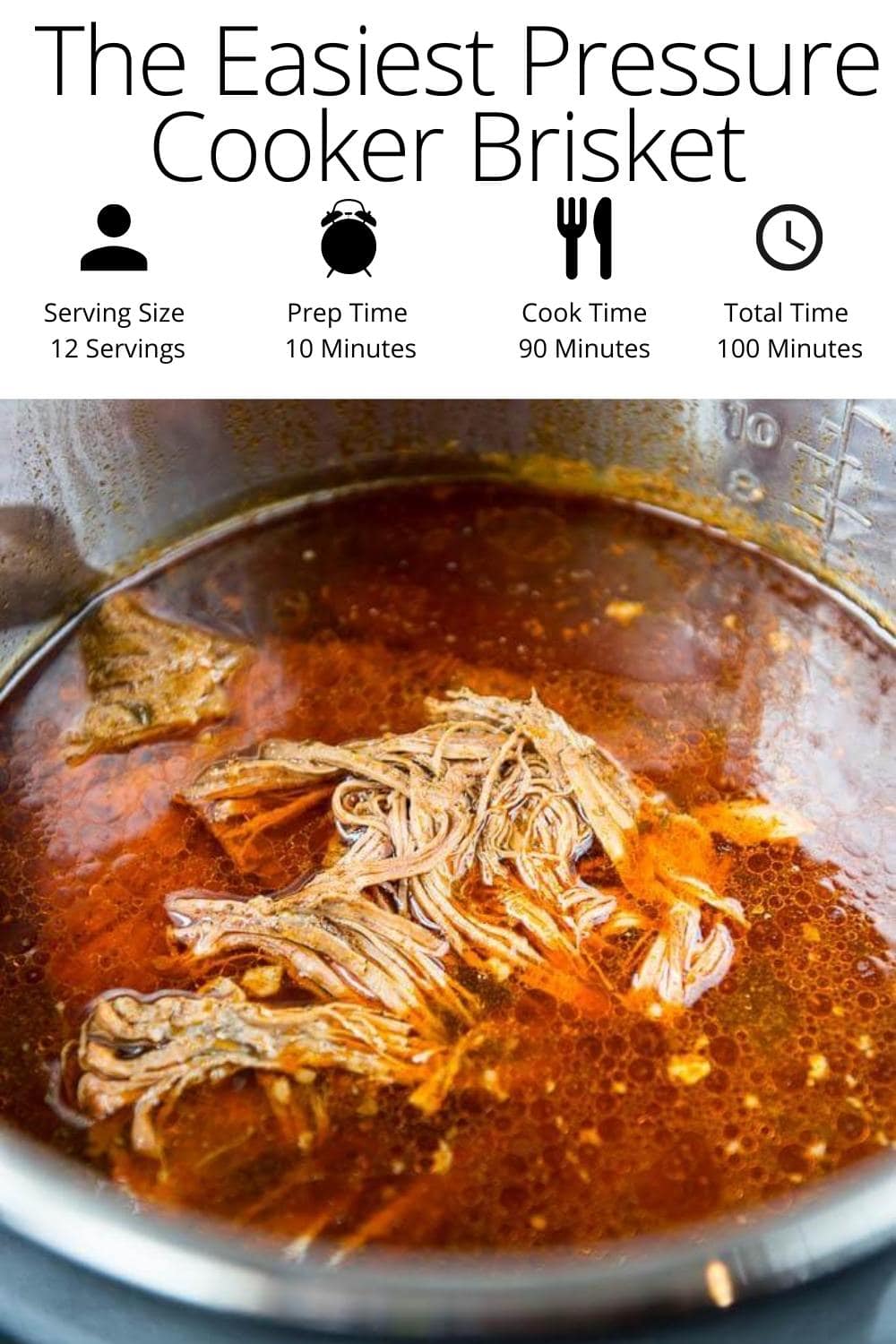 The Easiest Pressure Cooker Brisket Garnished Plate